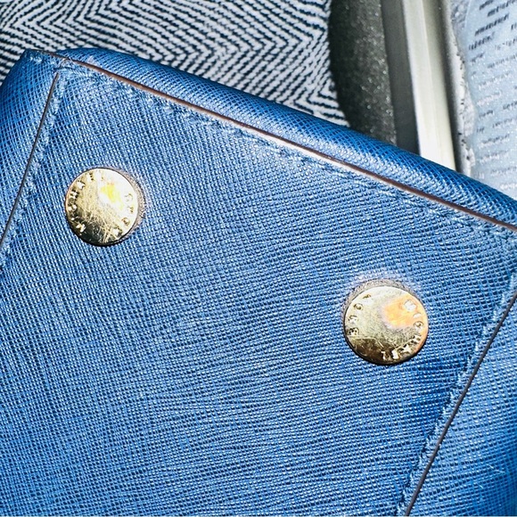 Michael Kors Satchel in Blue with Elegant Gold Tone Accents Crossbody Bag - Picture 14 of 14